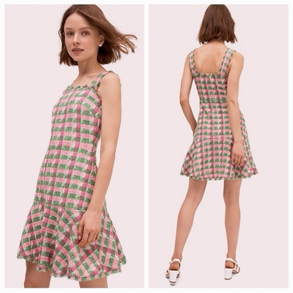 kate spade Dresses & Skirts - Kate Spade Plaid Tweed Sleeveless Dress Size 0